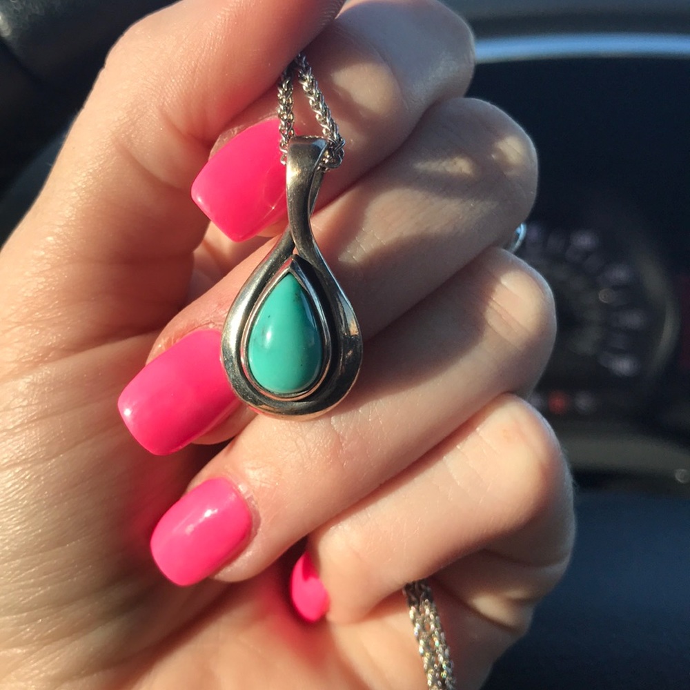 James Avery Turquoise Teardrop Pendant